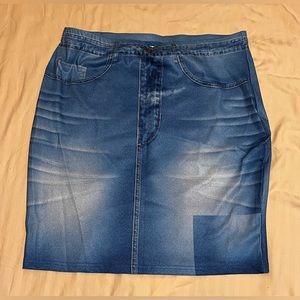 Blue jeans look skirt